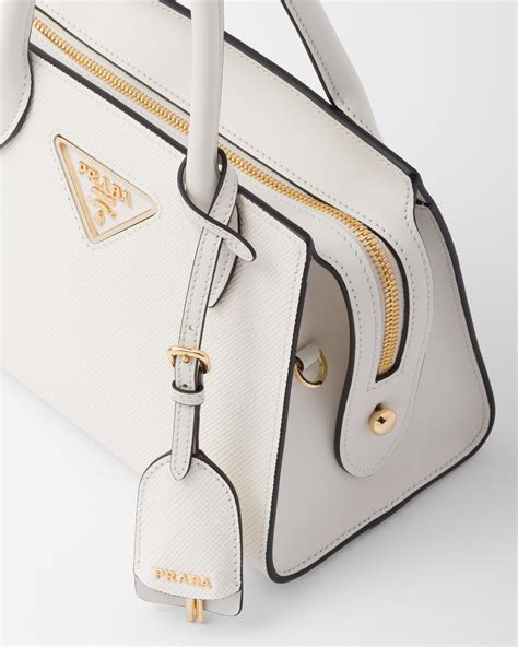 White N Small Prada Kristen Saffiano bag 